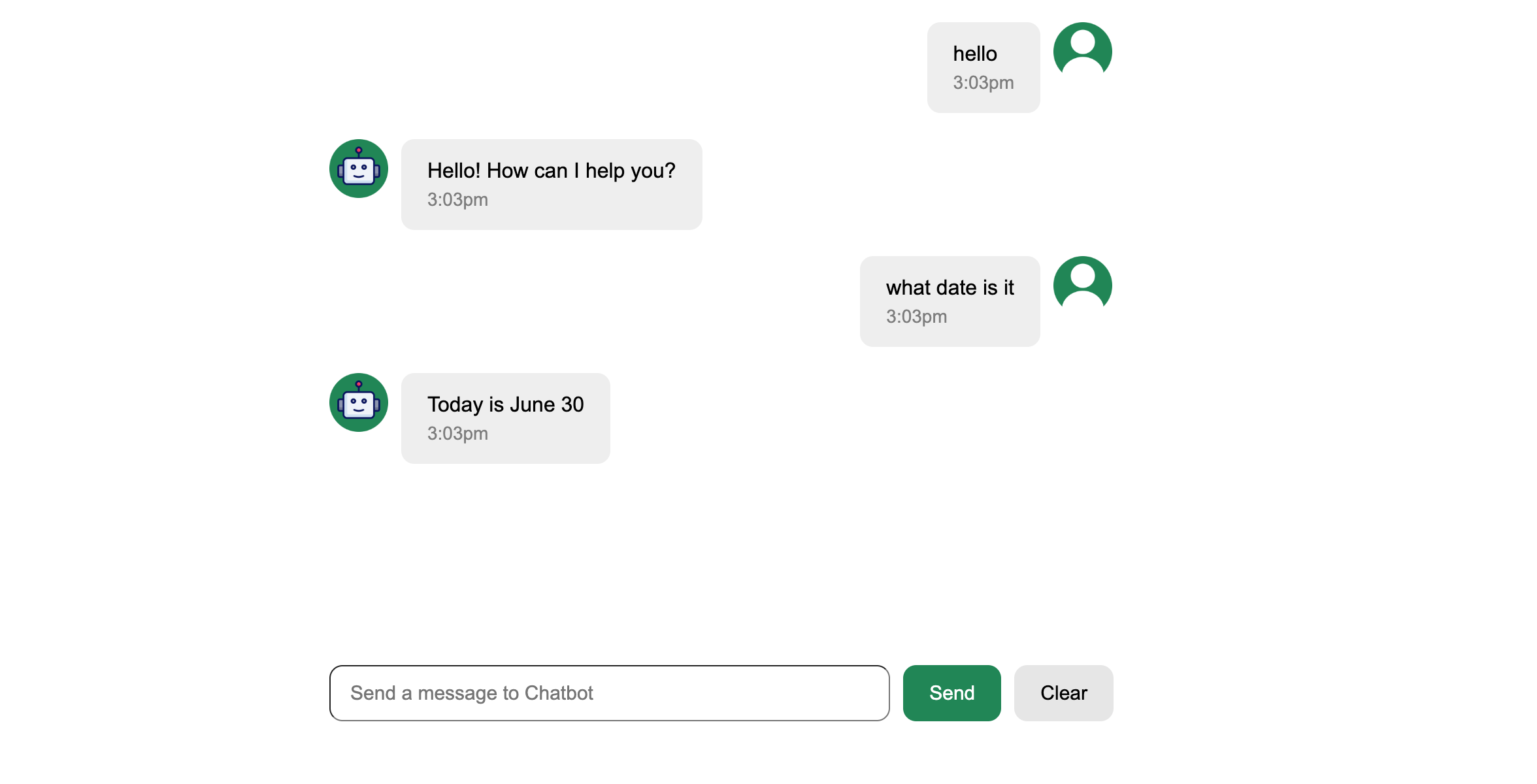 chatbot Screenshot
