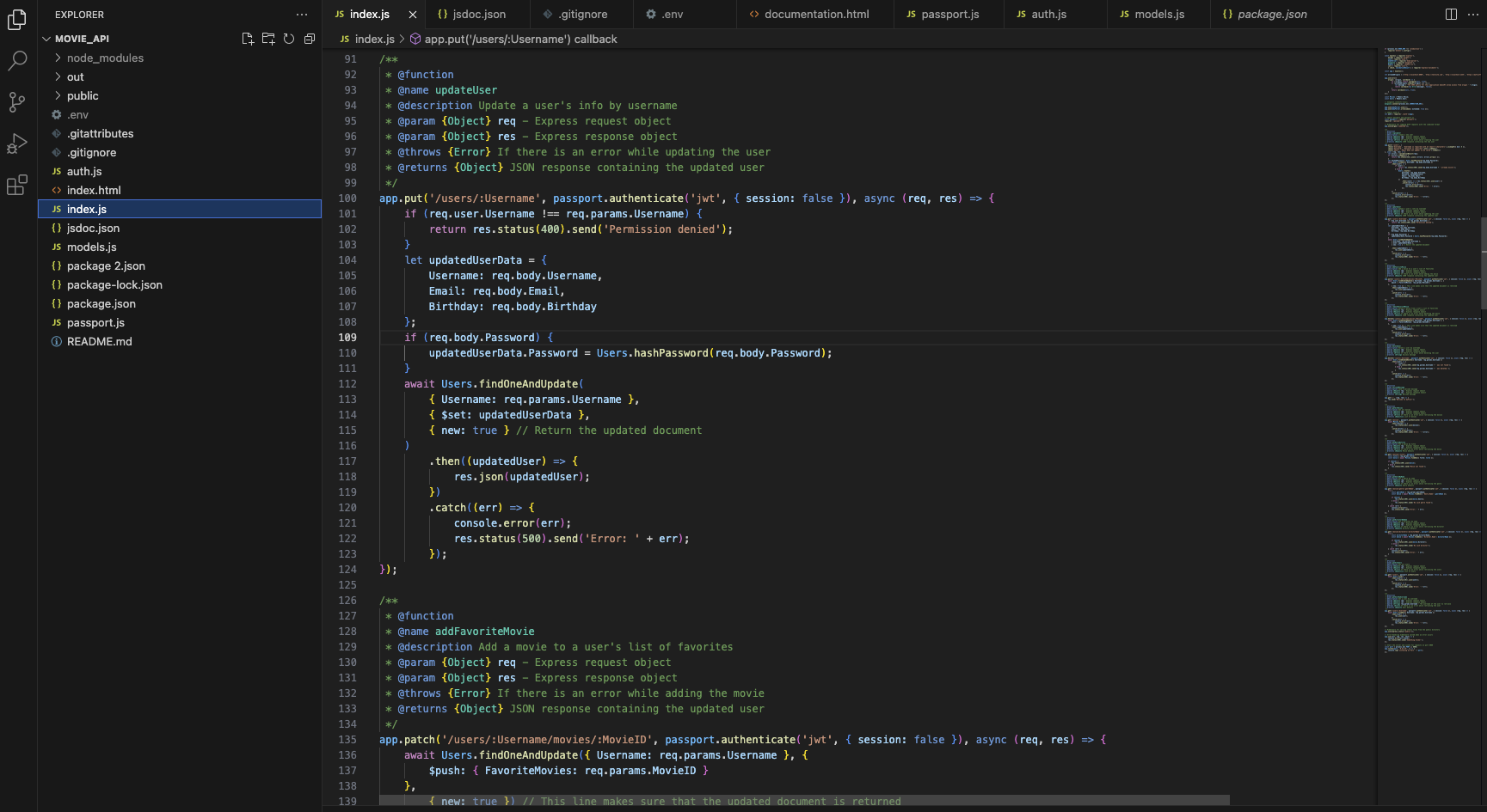 MyFlix Server-Side Project Screenshot